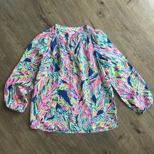Lily Pulitzer Multi Colored Silk Blouse M